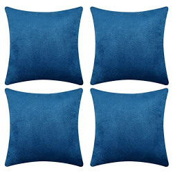 Set of 4 Throw Pillow Covers 18x18, Blue Throw Pillow Covers, Decorative Velvet Pillow Covers, Cushion Throw Pillows for Couch Living Room Sofa Bedroom Car, Navy Blue, 18x18 Inches (No Insert)