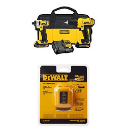 DEWALT DCK240C2 20v Lithium Drill Driver/Impact Combo Kit (1.3Ah) and USB Power Source