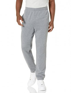 Amazon Essentials Men's Closed Bottom Fleece Sweatpants, Grey Heather, Small