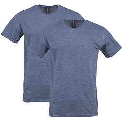 Gildan Men's Softstyle Cotton T-Shirt, Style G64000, 2-Pack, Heather Navy, 2X-Large