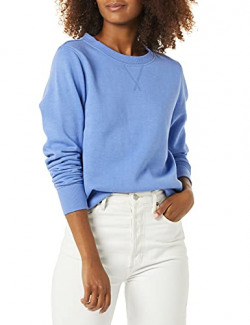Amazon Essentials Women's French Terry Fleece Crewneck Sweatshirt (Available in Plus Size), Blue, XX-Large