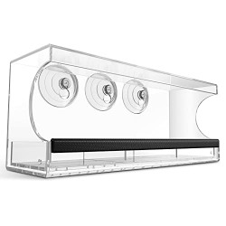 Mrcrafts Window Bird Feeder for Outside with Strong Suction Cups, Fits for Cardinals, Finches, Chickadees etc.