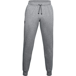 Under Armour Mens Rival Fleece Joggers , Pitch Gray Light Heather (012)/Onyx White , 3X-Large Tall