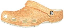 Crocs Unisex Classic Sparkly Clogs | Metallic Shoes for Women, Orange Sorbet Glitter, 14 US