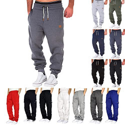 Ypfxvk Sweatpants for Men Pants Casual Rope Loosening Heavyweight Loose Sports Trousers Pockets Pant