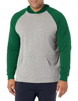 Russell Athletic Men's Cotton Performance Long Sleeve T-Shirt, Oxford/Dark Green, 3X-Large