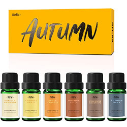 Autumn Fragrance Oils, MitFlor Premium Scented Oils, Essential Oils for Diffuser, Candle & Soap Making Scents, Fall Aromatherapy Oil Gift Set, Cinnamon, Orange Spice, Vanilla Pumpkin and More