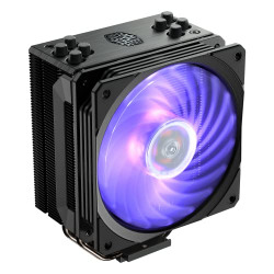 Cooler Master Hyper 212 Black Edition RGB CPU Air Cooler, SF120R RGB Fan, Anodized Gun-Metal Black, Brushed Nickel Fins, 4 Copper Direct Contact Heat Pipes for AMD Ryzen AM4/Intel LGA1700/1200/1151