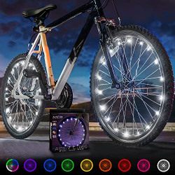 Bike Light (2 Pack, White) Hot Gifts for Boys, Girls & Fun Ideas for Him and Her Presents - Popular Bicycle Wheel Accessories & Decorations for Bright Safety & Style LED Bulbs Night Rides