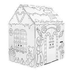 Easy Playhouse Gingerbread House - Kids Art & Craft for Indoor Fun, Color Favorite Holiday Sweets & Winter Friends Decorate & Personalize a Cardboard Fort, 32  X 26. 5  X 40. 5 [Amazon Exclusive]