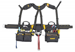 DEWALT DG5617 20-Pocket Pro Framer's Combo Apron Tool Belt and Yoke-style Suspenders Black