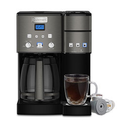 Cuisinart SS-15BKSP1 Coffee Center 12-Cup Coffeemaker and Single-Serve Brewer with 3-Serving Sizes: 6oz, 10oz and 12oz, Black/Stainless Steel