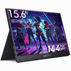 ARZOPA 15.6'' 144Hz Portable Gaming Monitor, 1080P FHD Portable Monitor with HDR Laptop Computer Monitor Eye Care External Second Screen for Switch, Xbox, PS5, Laptop, PC, Mac, Raspberry Pi