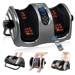 Foot Massager Machine Shiatsu Foot Calf Massager with Heat Plantar Nerve Pain Electric Deep Kneading Rolling Massage for Foot Leg Calf Arm Ankle w/Remote