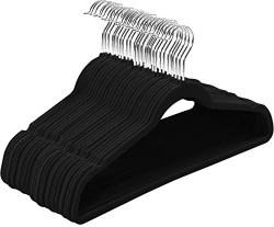 Utopia Home Premium Velvet Hangers 50 Pack - Non-Slip & Durable Clothes Hangers - Black Hangers with 360 Degree Rotatable Hook - Heavy Duty Coat Hangers