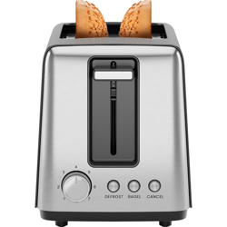 Chefman 2 Slice Toaster, 7 Shade Settings, Removable Crumb Tray, Thick Bread and Bagel Toaster with Defrost and Cancel Buttons  Black