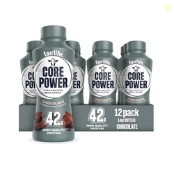 Core Power Elite High Protein Shake, Chocolate, 42g Bottle, 14oz, 12 P