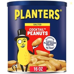 PLANTERS Salted Peanuts, Plant Based Protein Snacks, 16 Oz (1 Ct)