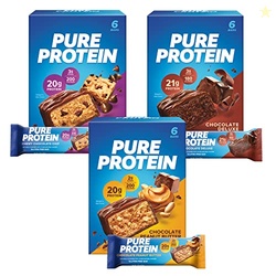Pure Protein Variety Pack Protein Bars, 20g-21g Protein, Gluten Free, 