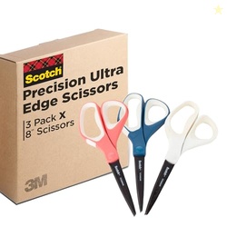 Scotch Brand Precision Ultra Edge Scissors, 8 Inch, 3-Pack