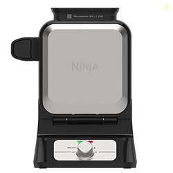 Ninja Belgian Waffle Maker Pro, 5 Shade Settings, Black/Silver, BW1001