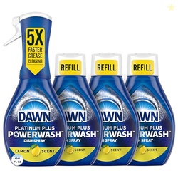 Dawn Powerwash Dish Soap Spray + 3 Dishwashing Liquid Refills Lemon, 4