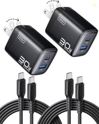 INIU USB C Charger, 30W Type C Fast Charging, 2-Port Adapter Charger B