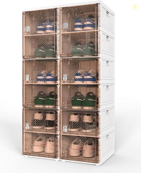 Shoe Organizer Storage Box, 6 Layers-12 Grids