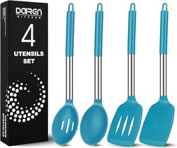 PACK OF 4 LARGE SILICONE COOKING SPATULAS AND SPOONS