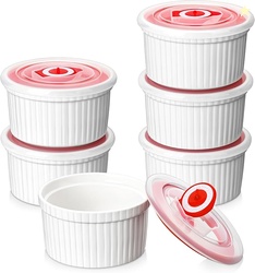 MALACASA Ramekins with Lids - Set of 6