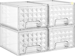 DELAMU 4 PACK STACKABLE STORAGE DRAWERS