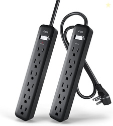 KMC 6-Outlet Power Strip, 2-Pack