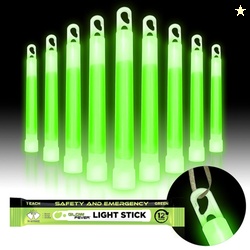 GLOW FEVER EMERGENCY SAFETY MILITARY GRADE GLOW STICKS, 10PCS