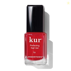LONDONTOWN Perfecting Nail Veil, Sheer, Buildable Nail Tint Plus Nail Strengthener, Hydrates & Conditions Nails, #8 Sheer Poppy Red, 0.4 Fl Oz
