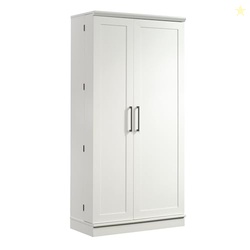 Sauder HomePlus Kitchen Storage Pantry Cabinet with Swing Door Storage and Adjustable Shelves, in Soft White finish
