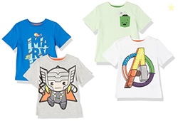 Spotted Zebra Boys Disney Star Wars Short-Sleeve T-Shirts, Marvel Icons/Logo, X-Small