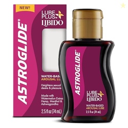 Astroglide Lube Plus Libido (2.5oz), Intimate Arousal Lube Heightens Desire and Sensitivity, Water Based Personal Lubricant, Enhances Pleasure for Women, Men, Couples, Travel Size (Packaging May Vary)