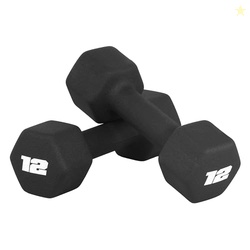 CAP Barbell 12 LB Neoprene Dumbbell Hand Weights - Pair | Black
