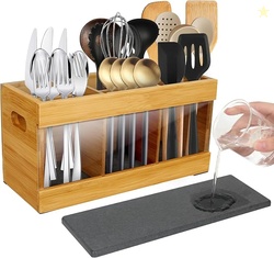 Extra Large Bamboo Utensil Holder 