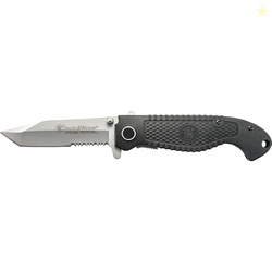 Smith & Wesson Special Tactical CKTAC 8.1in High Carbon S.S. Folding Knife with a 3.5in Tanto Point Blade and ABS Handle for Outdoor, Survival and EDC