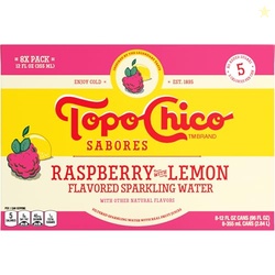 TOPO CHICO SABORES RASPBERRY WITH LEMON 12OZ 8PK