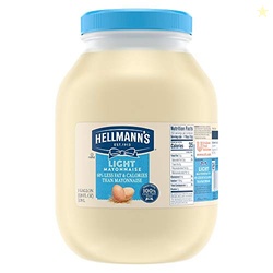 Hellmann's Light Mayonnaise Jar Condiment for Sandwiches, Salads, Mayo Made with 100% Cage Free Eggs, Gluten Free, 1 gallon (Pack of 1)