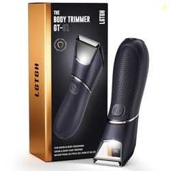 Body Hair Trimmer for Men: Pubic Hair Trimmer with Mirror & LED Light - Electric Ball Shavers with Ceramic Blades & Travel Lock - Body Groomer IPX7 Waterproof Wet or Dry Use for Groin/Legs/Chest