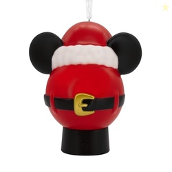 HALLMARK DISNEY MICKEY MOUSE ICON WITH SANTA HAT CHRISTMAS ORNAMENT WITH LIGHT