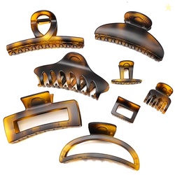 8PCS TORTOISE SHELL HAIR CLIPS