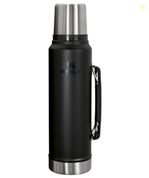 Stanley Classic Legendary Vacuum Bottle 20 oz | Wide Mouth with Leakproof Cup Lid | Keep Drinks Hot or Cold | Packable for Travel | Insulated Stainless Steel Thermal Bottle | BPA-Free | Black 2.0