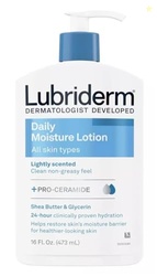 Lubriderm Daily Moisture Hydrating Body and Hand Lotion with Vitamin B5, Non-Greasy, 16 fl Oz, Package may vary