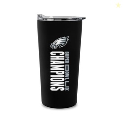 Rico Industries NFL Football Philadelphia Eagles 2025 Super Bowl LIX Champions 18oz Soft Touch, Easy Grip Tumbler