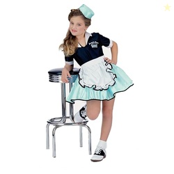 Rubies 50's Car Hop Girl Costume for Kids, Girl's Medium