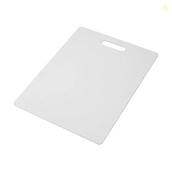 Farberware Large Cutting Board, Dishwasher- Safe Plastic Chopping Board for Kitchen with Easy Grip Handle, 11-inch by 14-inch, White